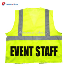 Security Guard Mesh Weste / Event Sicherheitsweste / gelb reflektierende Sicherheitsweste für Mall / Schule